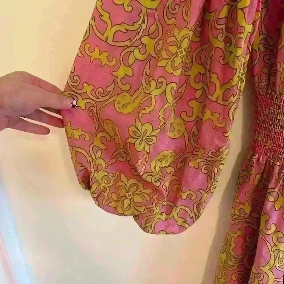 MISA Los Angeles Size XS Jordana Off The Shoulder Puff Sleeve Mini Dress Pink - Picture 4 of 10